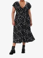 Social Collision Animal Anatomy Tie-Front Midi Dress