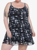 Social Collision Zombie Mona Lisa Mesh Mini Dress Plus Size