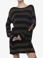 Social Collision & Black Distressed Sweater Dress