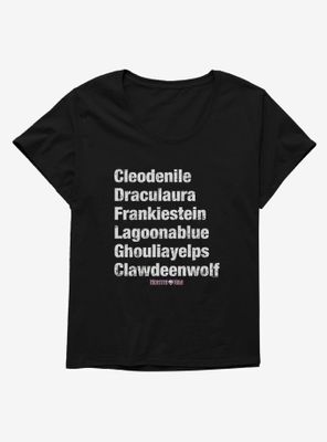 Monster High Names Womens T-Shirt Plus