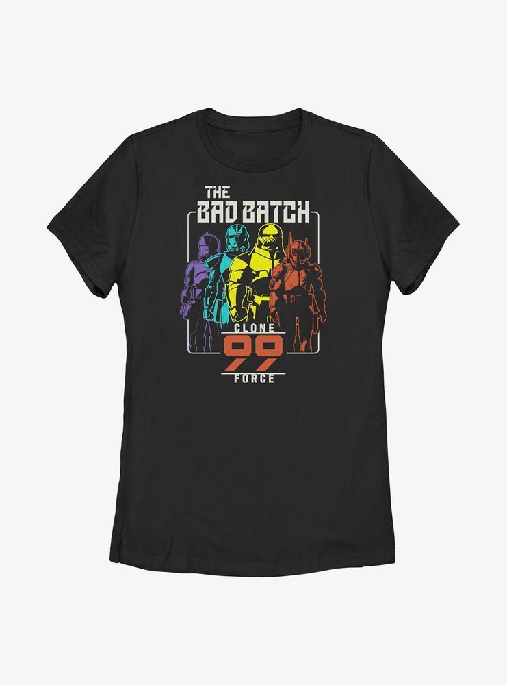 Star Wars: The Bad Batch Rainbow Clones Womens T-Shirt