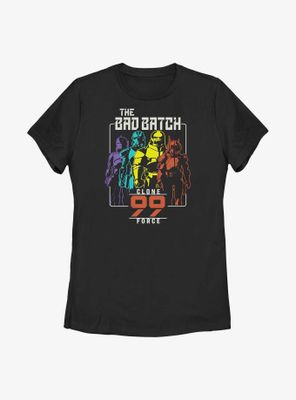 Star Wars: The Bad Batch Rainbow Clones Womens T-Shirt