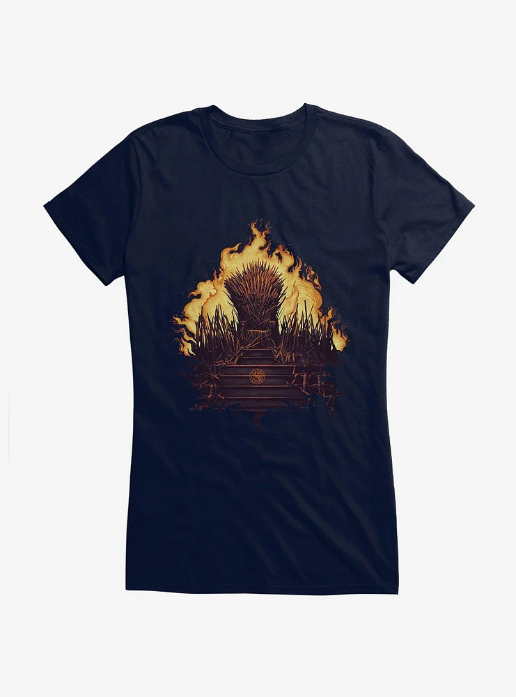 House Of The Dragon Fire Throne Girls T-Shirt