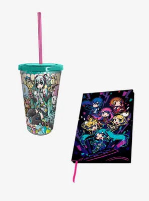 Hatsune Miku Tumbler With Straw And Notebook Set