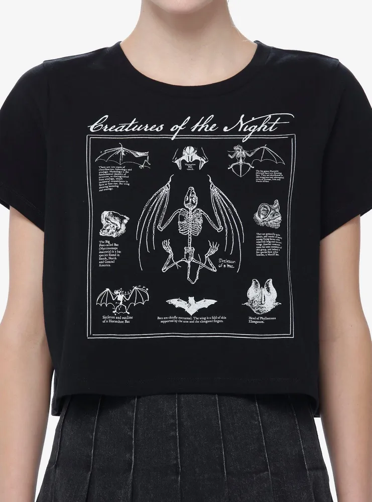 Social Collision Night Creature Anatomy Girls Crop T-Shirt