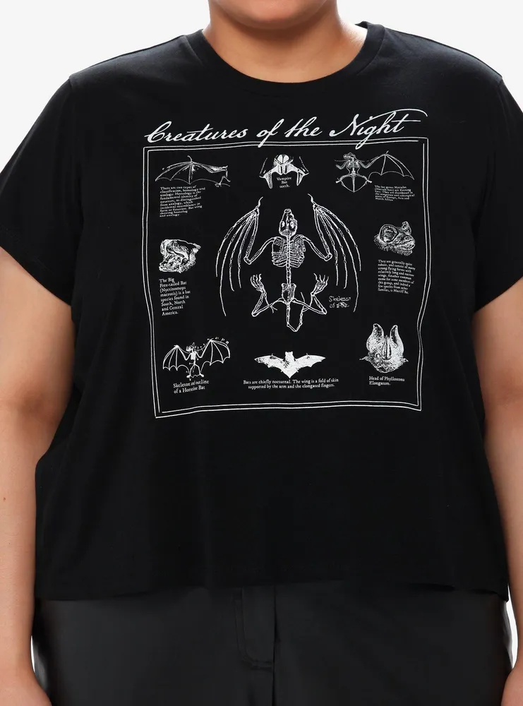 Social Collision Night Creature Anatomy Girls Crop T-Shirt Plus