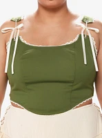 Thorn & Fable Green Girls Crop Corset Plus