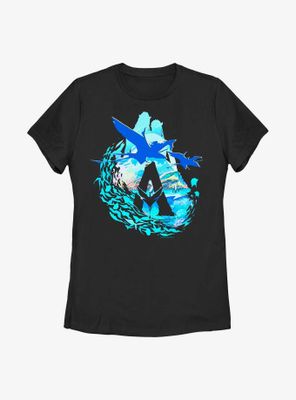 Avatar: The Way Of Water Scenic Flyby Logo Womens T-Shirt