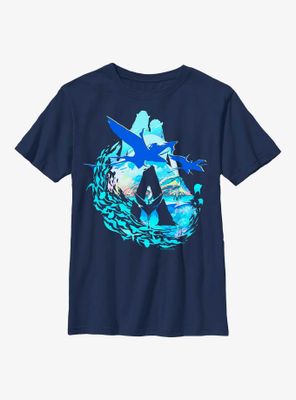 Avatar: The Way Of Water Scenic Flyby Logo Youth T-Shirt