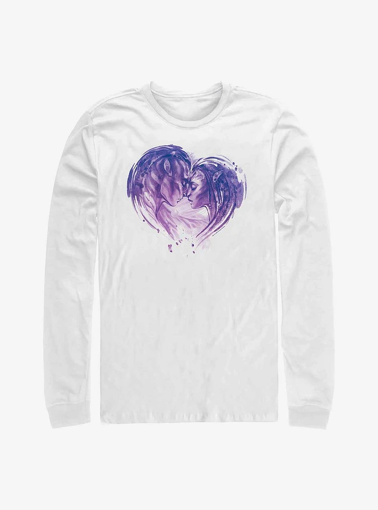 Avatar: The Way of Water Jake and Neytiri Face Heart Long-Sleeve T-Shirt