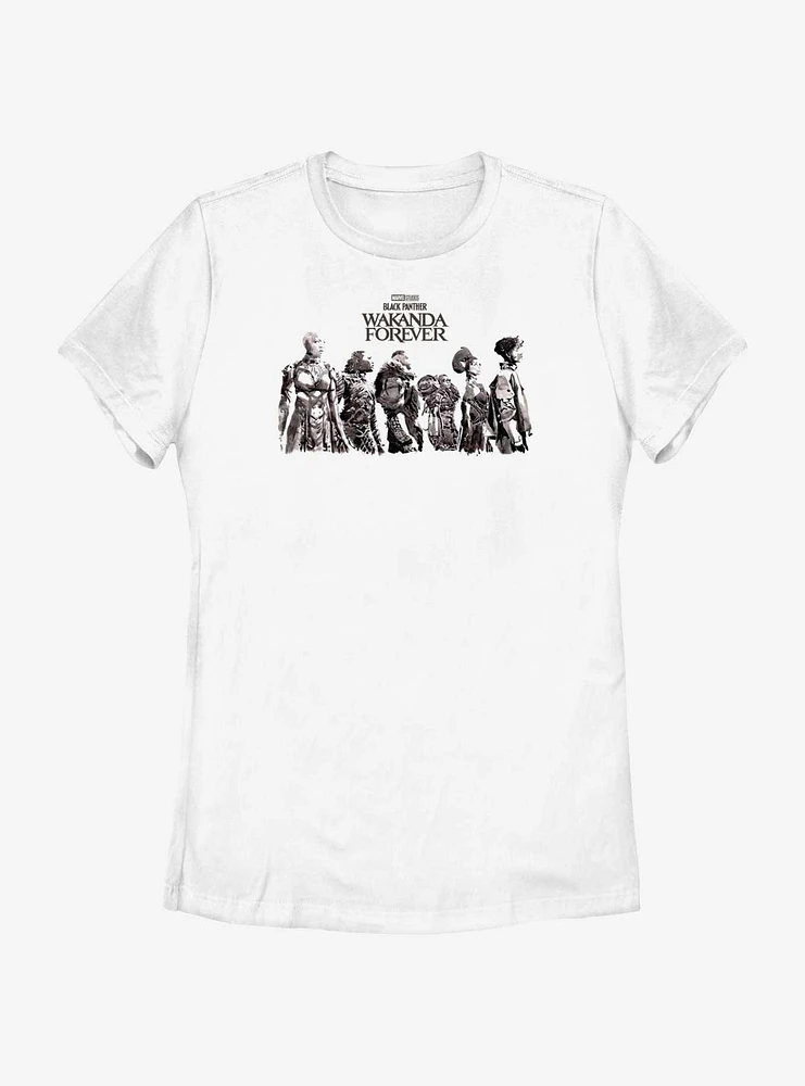 Marvel Black Panther: Wakanda Forever Character Lineup Womens T-Shirt