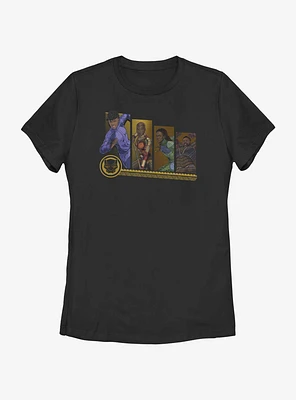 Marvel Black Panther: Wakanda Forever Hero Panels Womens T-Shirt