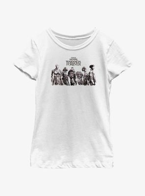 Marvel Black Panther: Wakanda Forever Character Lineup Youth Girls T-Shirt