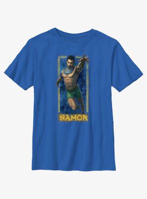 Marvel Black Panther: Wakanda Forever Namor Submariner Badge Youth T-Shirt