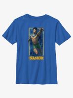 Marvel Black Panther: Wakanda Forever Namor Submariner Badge Youth T-Shirt