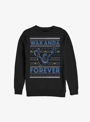 Marvel Black Panther Wakanda Forever Ugly Christmas Sweatshirt