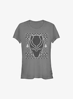 Marvel Black Panther Mask Ugly Christmas Girls T-Shirt