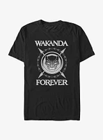 Marvel Black Panther Wakanda Forever Crossed Spears T-Shirt