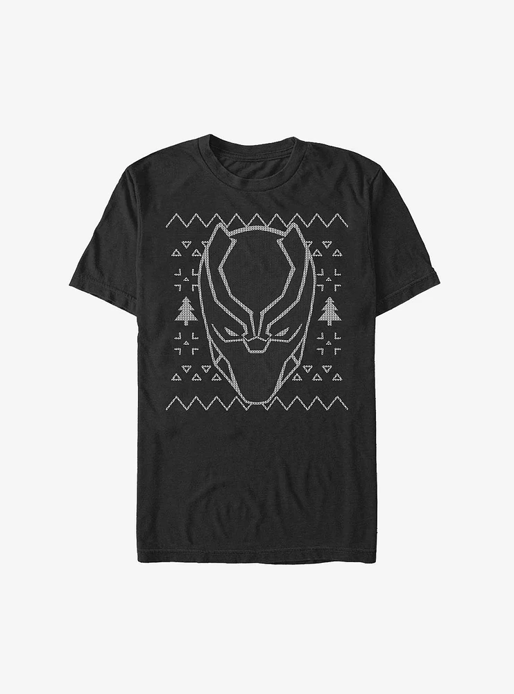 Marvel Black Panther Mask Ugly Christmas T-Shirt