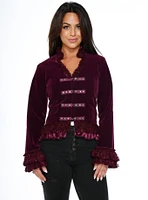 Purple Velvet Tailed Jacket