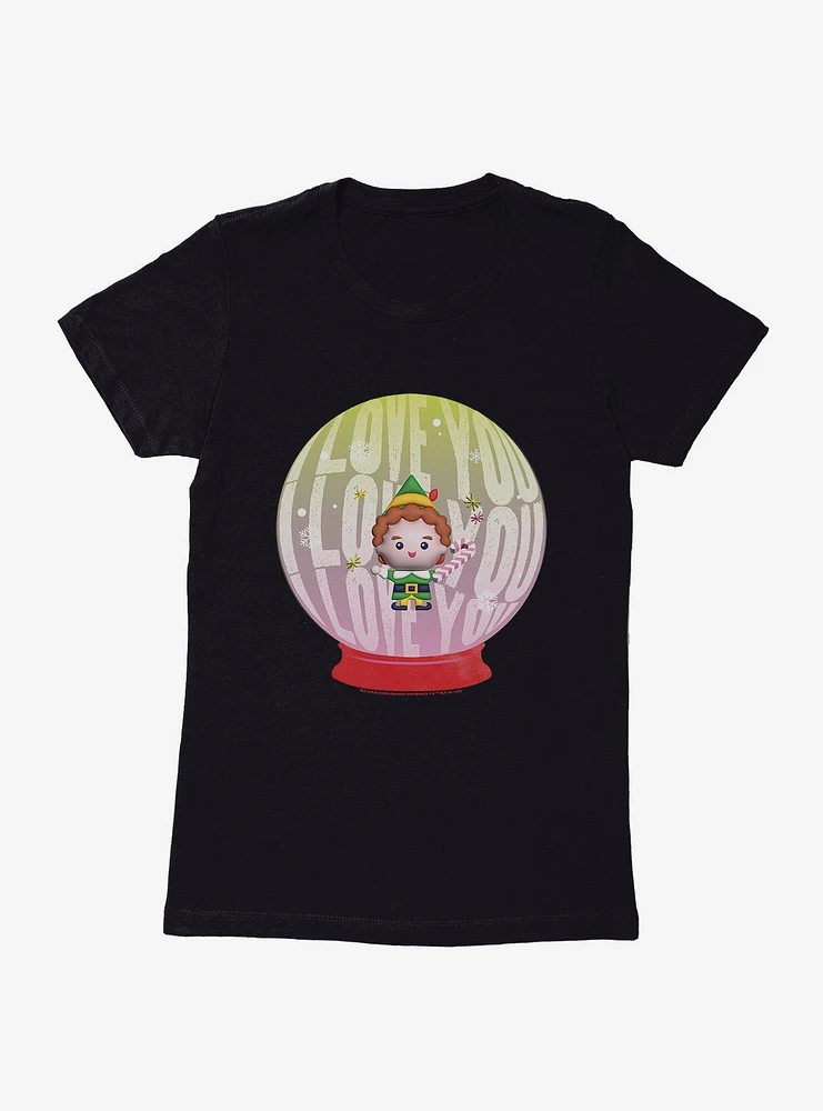 Elf I Love You Snowglobe Womens T-Shirt