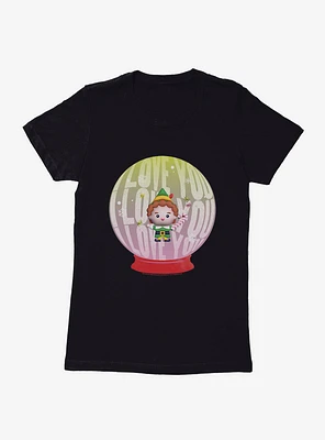 Elf I Love You Snowglobe Womens T-Shirt