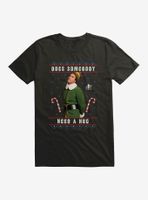 Elf Does Somebody Need A Hug Ugly Christmas T-Shirt