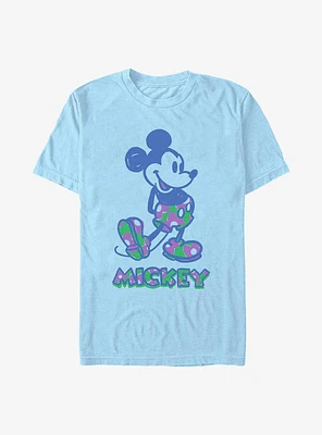 Disney Mickey Mouse Sketch Floral Fill T-Shirt