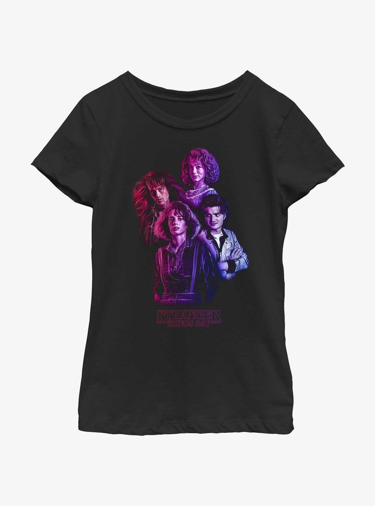 Stranger Things Day Gradient Group Youth Girls T-Shirt