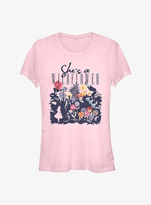 Disney Alice Wonderland She's A Wildflower Girls T-Shirt