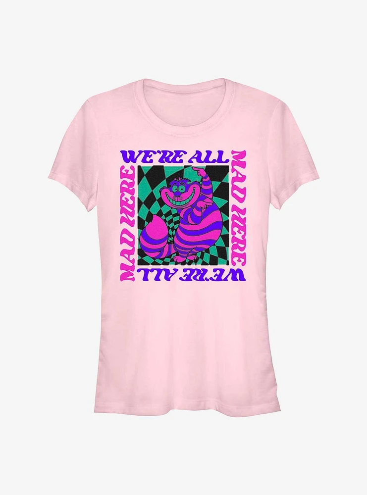 Disney Alice In Wonderland All Mad Trippy Cheshire Girls T-Shirt