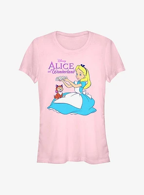 Disney Alice In Wonderland Dinah Flower Crown Girls T-Shirt