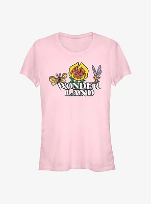 Disney Alice Wonderland Flower Logo Girls T-Shirt