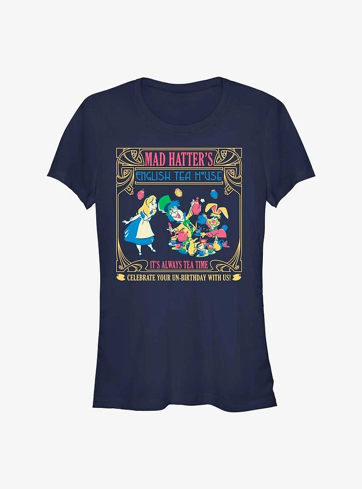 Disney Alice Wonderland Mad Hatter's Tea House Girls T-Shirt