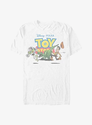 Disney Pixar Toy Story Vintage Buzz, Rex, and Woody Run T-Shirt