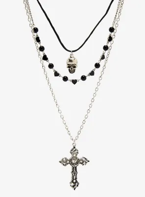 Kuromi Skull Barbed Wire Necklace Set