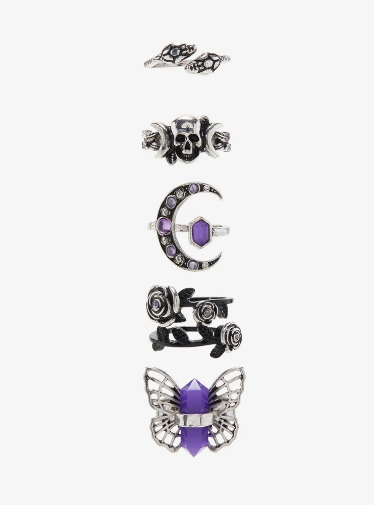 Purple Mystical Dark Ring Set