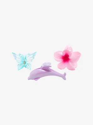 Y2K Dolphin Butterfly Claw Hair Clip Set
