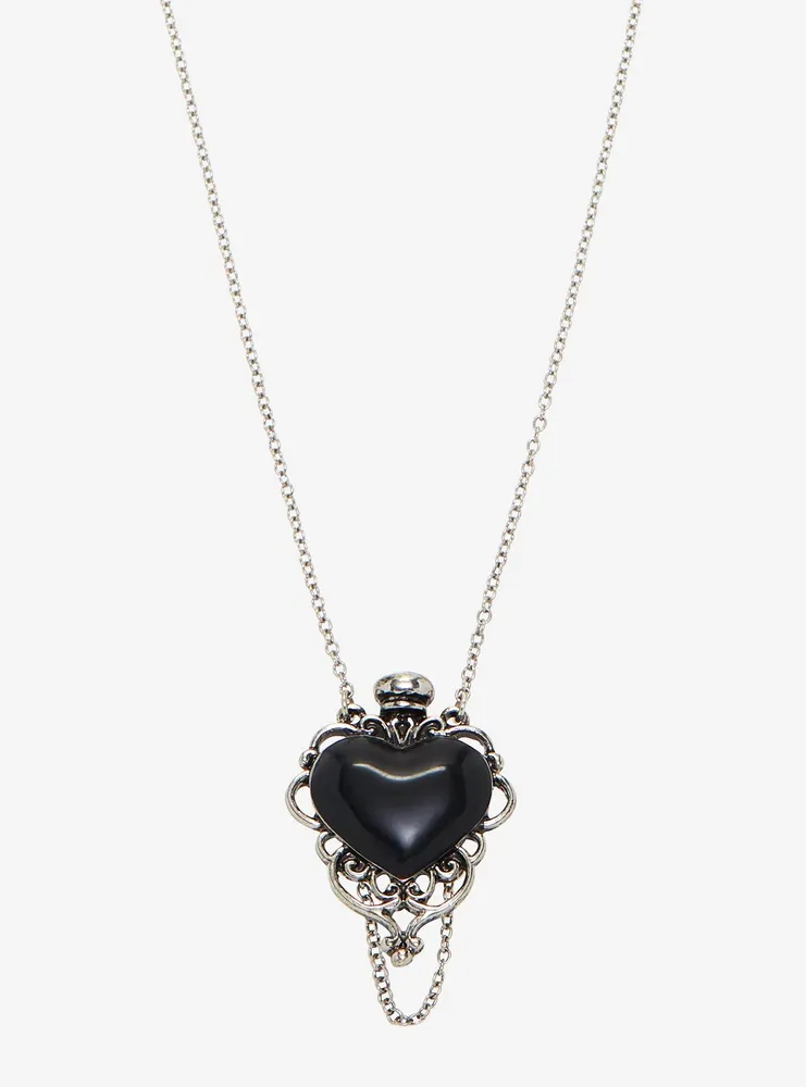 Hot Topic Black Heart Vile Necklace