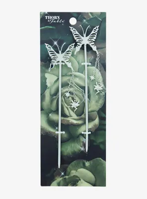 Thorn & Fable Butterfly Skeleton Fairy Hair Stick Set