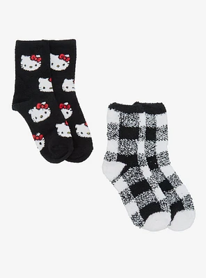 Hello Kitty Gingham Fuzzy Socks 2 Pair