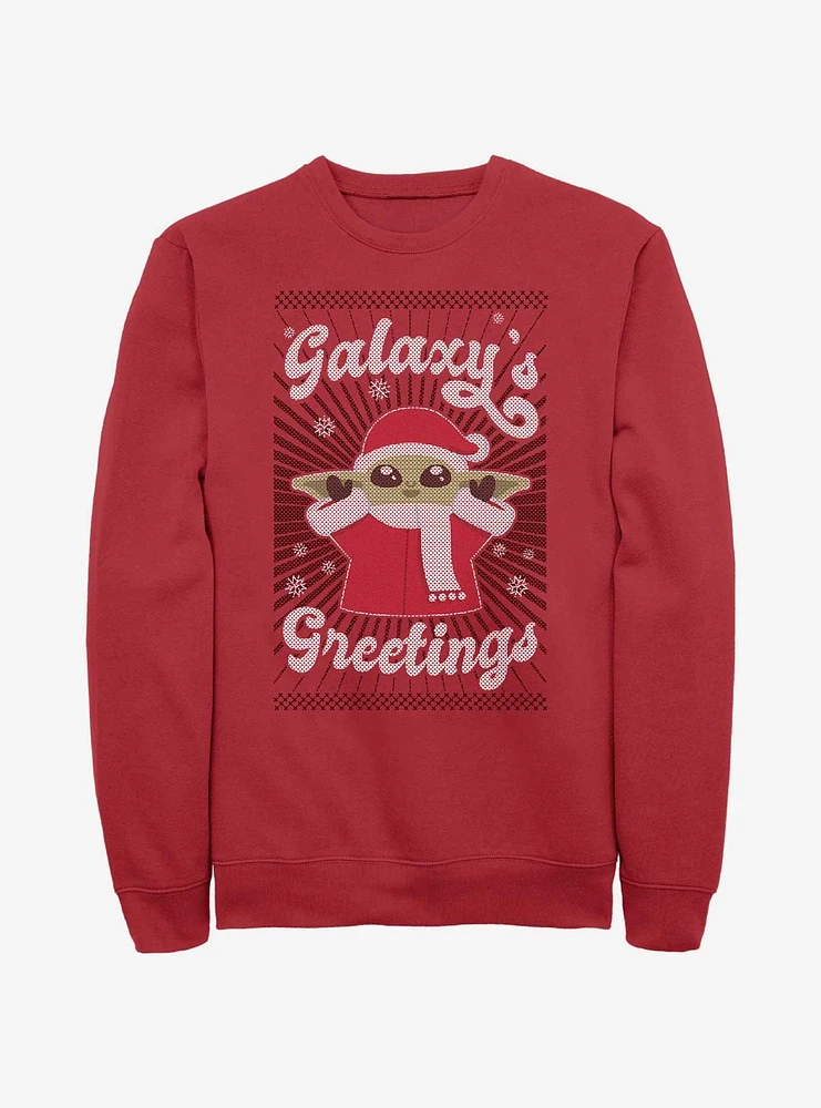 Star Wars The Mandalorian Grogu Galaxy's Greetings Sweatshirt