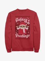 Star Wars The Mandalorian Grogu Galaxy's Greetings Sweatshirt