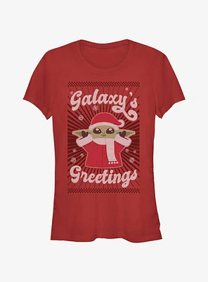Star Wars The Mandalorian Grogu Galaxy's Greetings Girls T-Shirt