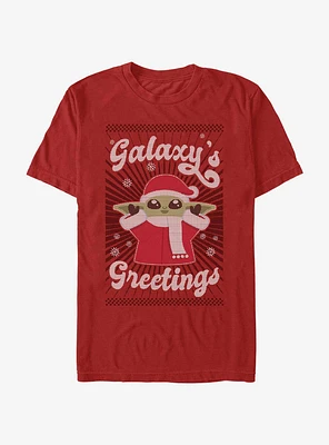 Star Wars The Mandalorian Grogu Galaxy's Greetings T-Shirt