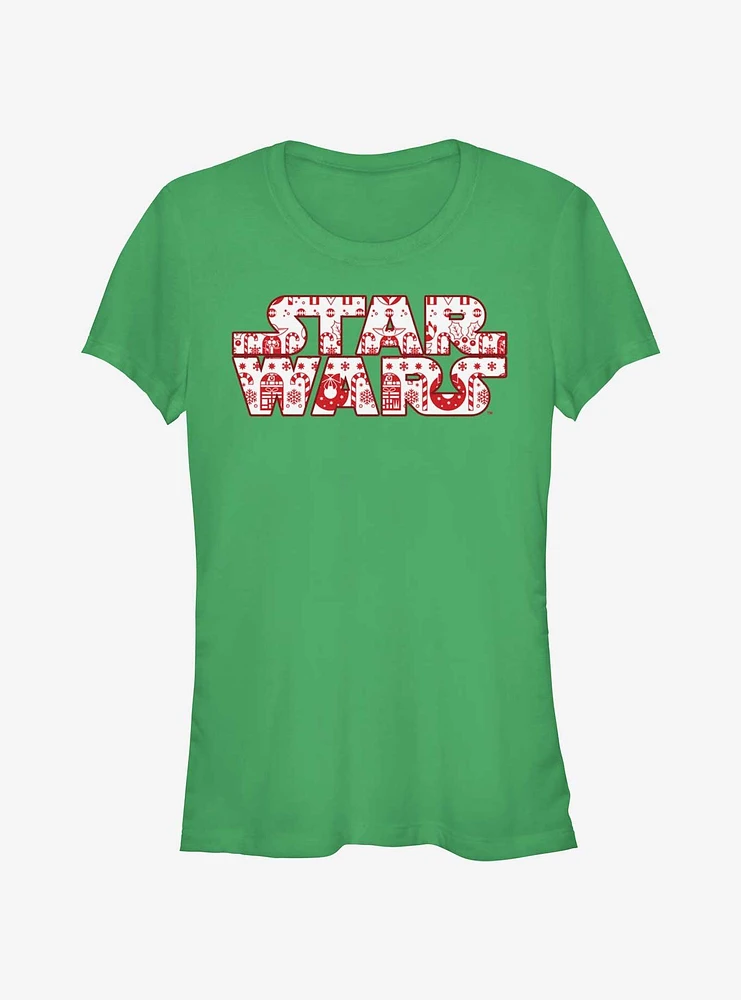 Star Wars Festive Fill Logo Girls T-Shirt