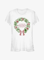 Star Wars Christmas Wreath Icon Fill Girls T-Shirt