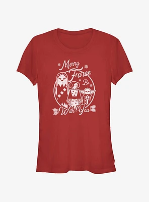 Star Wars Merry Force Be With You Girls T-Shirt