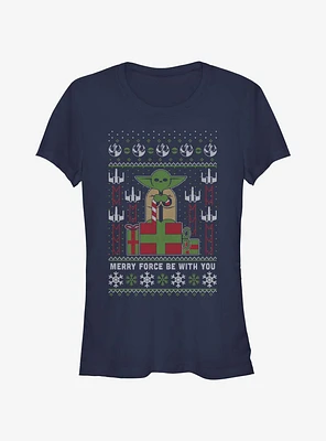 Star Wars Yoda Ugly Christmas Girls T-Shirt