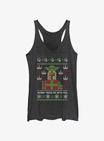 Star Wars Yoda Ugly Christmas Girls Tank